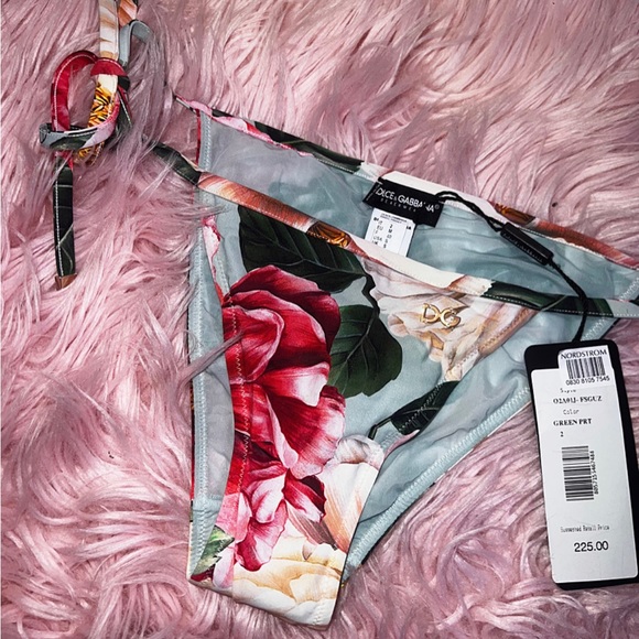 Dolce&Gabbana Floral Print Side Tie Bikini Bottom - Brand New - Picture 2 of 6